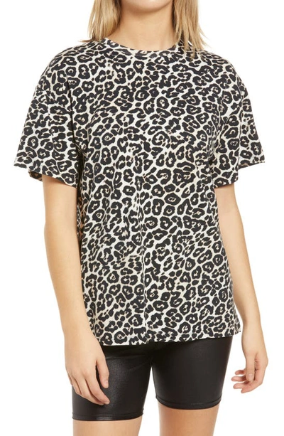 Afrm Bacio Oversize Tunic T-shirt In Spring Leopard