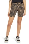 Afrm Elin High Waist Bike Shorts In Tan Animal