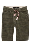 Joe's Kids' Print Raw Hem Shorts In Olive