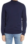 Nordstrom Men's Shop Washable Merino Wool Turtleneck In Navy Peacoat