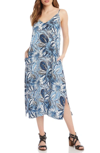 Karen Kane Sleeveless Side Slit Midi Dress In Print
