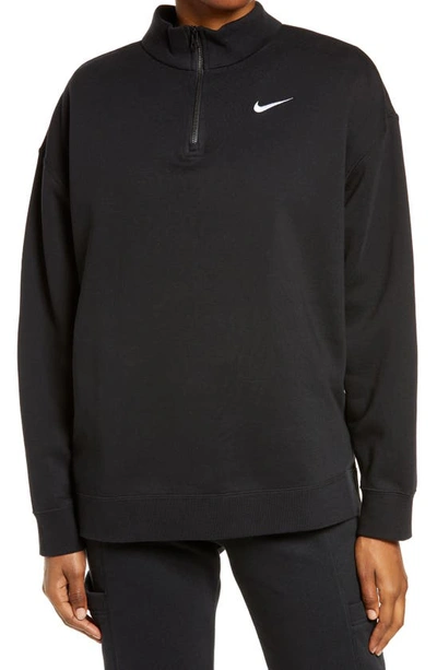 Nike Sportswear Quarter Zip Pullover In Black/ White
