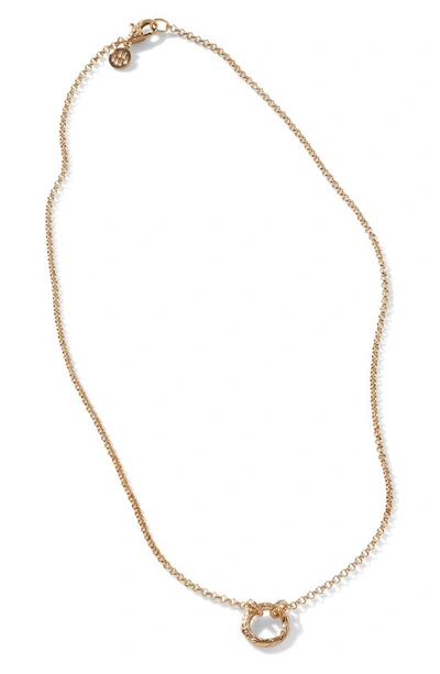 John Hardy Classic Chain Amulet Connector Necklace In Yellow Gold/silver