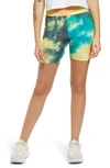 Afrm Lawson High Waist Bike Shorts In Abstract Multi Tie Dye
