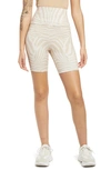 Afrm Lawson High Waist Bike Shorts In Nude Placement Zebra