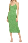 Afrm Amina Mesh Midi Slipdress In Vert Ditsy