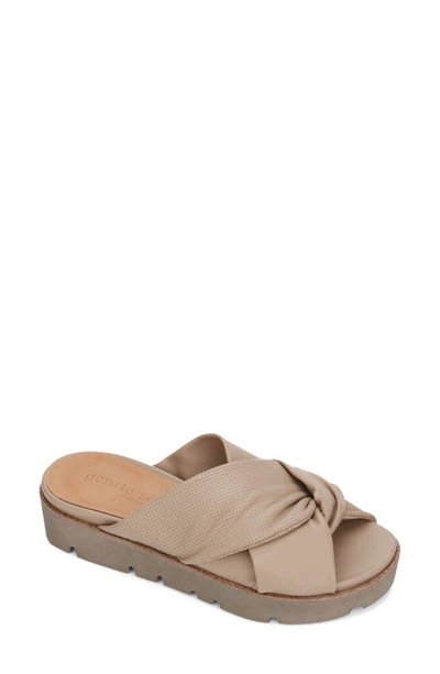 Gentle Souls By Kenneth Cole Lavern 2 Slide Sandal In Putty Leather