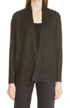 Eileen Fisher Shawl Collar Organic Linen Cardigan In Seaweed
