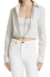 RTA LUDOVICA CROP BUTTON-UP SHIRT,WS21-A651-7209ICEST