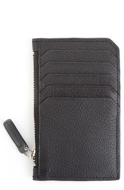 ROYCE NEW YORK ZIP LEATHER CARD CASE,169-BLK-4