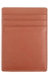 Royce New York Magnetic Money Clip Card Case In Tan