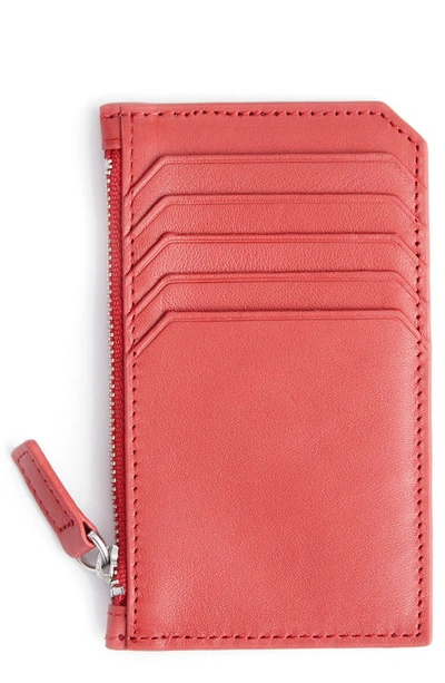 Royce New York Zippered Credit Card Case In Red