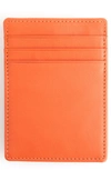 Royce New York Magnetic Money Clip Card Case In Burnt Orange