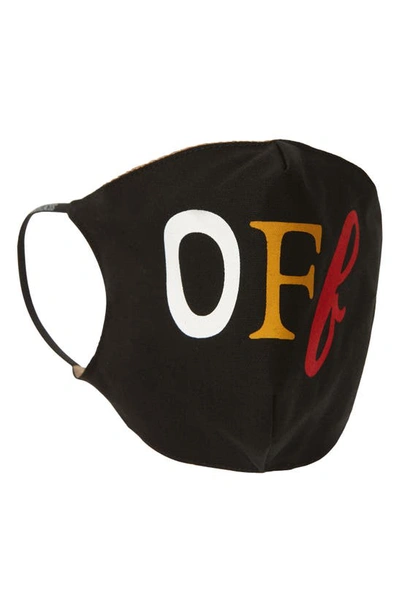 Off-white Adult Typo Logo Face Mask In Black Multicolo