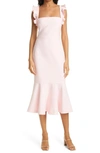 Likely Hara Ruffle Strap Midi Dress In Rose Shadow