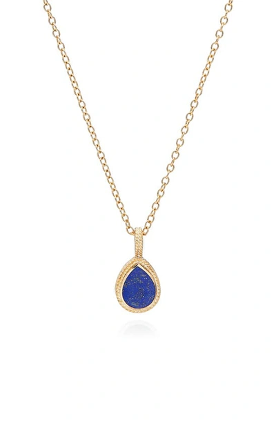 Anna Beck Lapis Teardrop Necklace Nk10214 In Gold/ Lapis