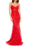 MAC DUGGAL SEQUIN FLORAL EMBROIDERED CORSET GOWN,12406