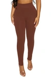 Naked Wardrobe The Nw Snatched To The Side Leggings In Chocolate