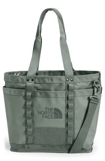 The North Face Explore Utility Tote In Agave Green/ Tnf Black