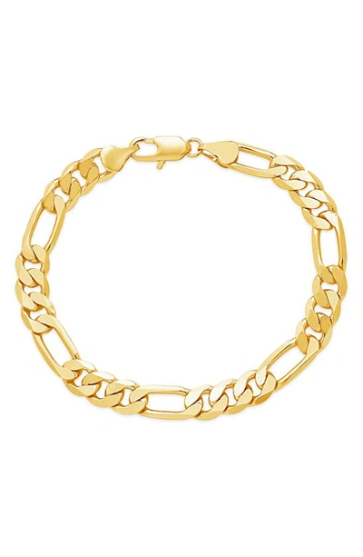 Sterling Forever Women's Figaro Gold Plated Chain Bracelet