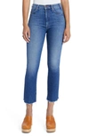 Mother The Hustler High Waist Ankle Fray Jeans In Satisfaction Guarenteed