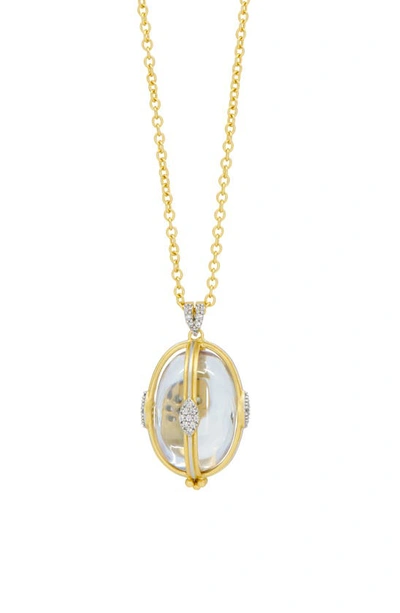 Freida Rothman Armor Of Hope Cage Pendant Necklace In Gold And Silver