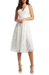 Dress The Population Elisa Floral Applique Sequin Fit & Flare Dress In Ivory