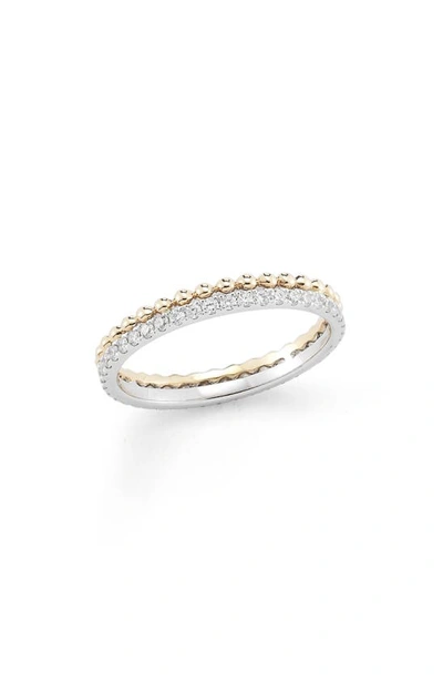 Dana Rebecca Designs Poppy Rae Diamond Pebble Ring In White/ Yellow Gold