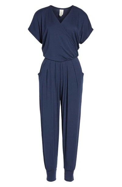 LOVEAPPELLA LOVEAPPELLA SHORT SLEEVE WRAP TOP JUMPSUIT,W6123-SMO