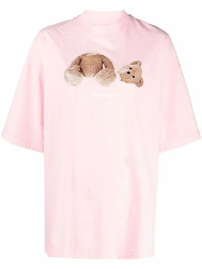 Palm Angels Logo-print Short-sleeve T-shirt In Pink