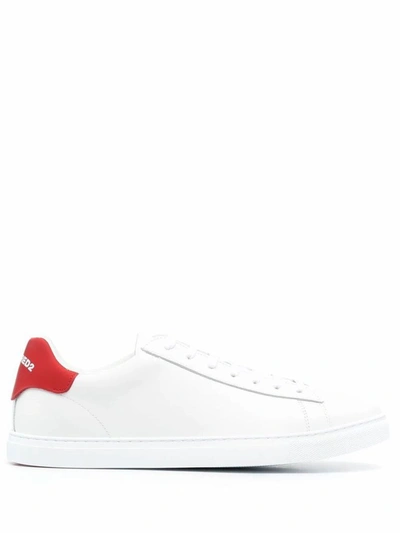 Dsquared2 Sneakers In Leather With Logo In White