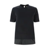 Herno Layered Short-sleeve Cotton Top In Black