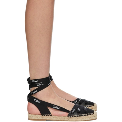 Chloé Ingrid Logo-print Canvas And Leather Espadrilles In Black