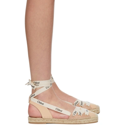 Chloé Ingrid Logo-print Canvas And Leather Espadrilles In Soft Tan