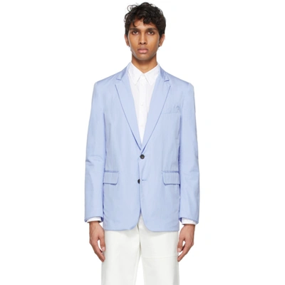 Dries Van Noten Benton Cotton Blazer Jacket In Light Blue