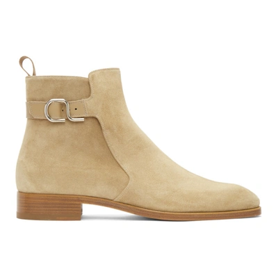 Christian Louboutin Taupe Valido Boots In Champignon