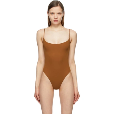 Skims Brown Fits Everybody Cami Bodysuit In Copper