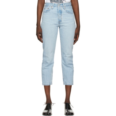 Levi's 501 Original High Rise Cropped Straight Leg Jeans In Luxor Ra In Blues