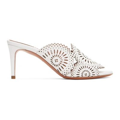 Alaïa White Vienne Molukai Heeled Mules