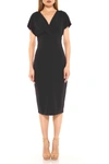 Alexia Admor Naomi Drape Surplice Neck Sheath Dress In Black