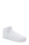 Nike Court Vision Mid Casual Sneakers From Finish Line In White/white/white
