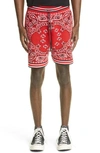 Amiri Men's Drawstring Bandana-print Shorts In Red
