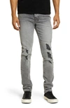 Ksubi Chitch Prodigy Trashed Stretch Slim Fit Jeans In Grey