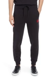 Hugo Boss Logo-patch Cotton Track Pants In Black