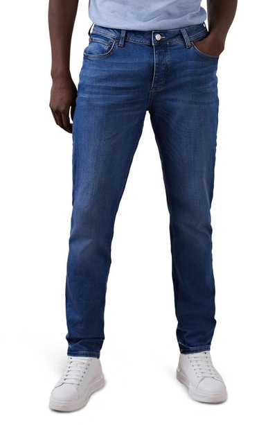 River Island Recycled Slim Denim Jeans In Mid Blue-blues