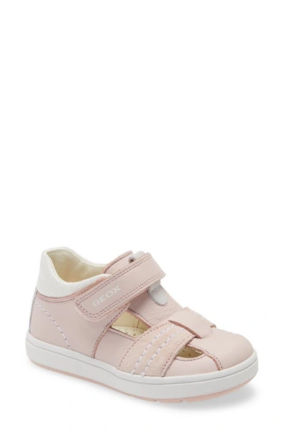Geox Kids' Girl's Biglia T-strap Mix-leather Sneakers, Babys In Pink/white