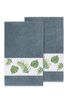 Linum Home Zoe Embellished Bath Towel In Teal