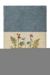Linum Home Serenity Embellished Hand Towel In Teal