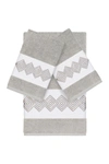 Linum Home Noah 3-piece Embellished Towel In Light Grey