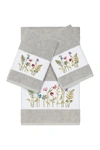 Linum Home Serenity 3-piece Embellished Towel Set In Light Grey